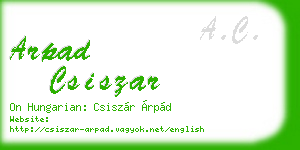 arpad csiszar business card